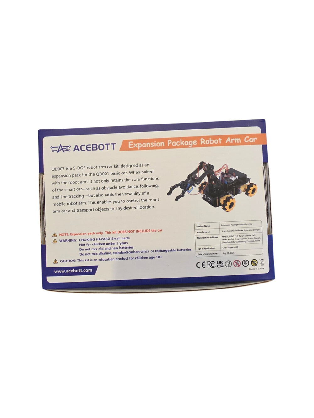 ACEBOTT Smart Robot Car Expansion STEM Scratch Python Coding Learning QD007 NEW - Picture 4 of 4
